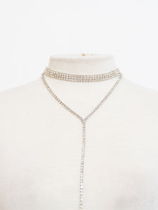 Vintage x Silver Layered Rhinestone Necklace