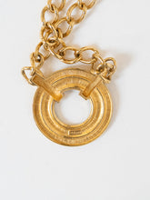 Load image into Gallery viewer, Vintage x MONET Gold Chunky Green Circle Necklace