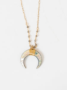 Modern x Gold Half Moon Beaded Necklace