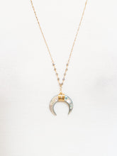 Load image into Gallery viewer, Modern x Gold Half Moon Beaded Necklace