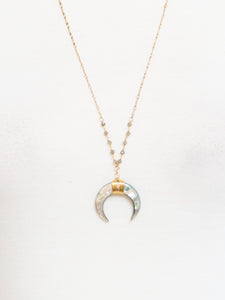 Modern x Gold Half Moon Beaded Necklace