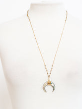 Load image into Gallery viewer, Modern x Gold Half Moon Beaded Necklace