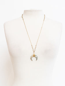 Modern x Gold Half Moon Beaded Necklace