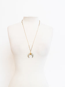 Modern x Gold Half Moon Beaded Necklace