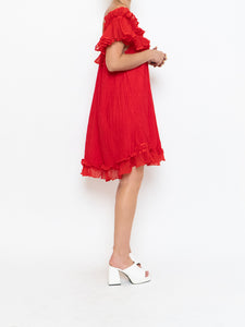 Vintage x Silk Red Night Gown (S, M)