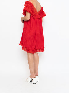 Vintage x Silk Red Night Gown (S, M)