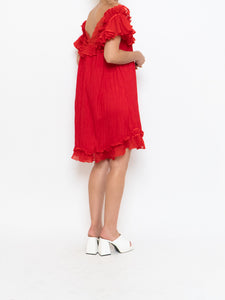 Vintage x Silk Red Night Gown (S, M)