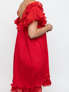 Vintage x Silk Red Night Gown (S, M)