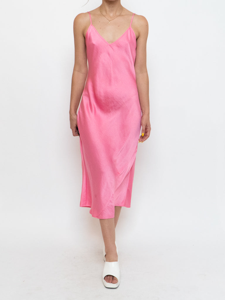 WILFRED x Pink Satin Slip Dress (XS)