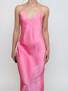 WILFRED x Pink Satin Slip Dress (XS)