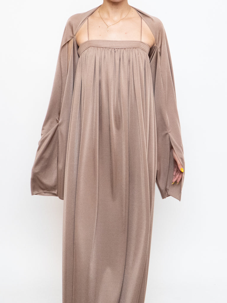 Vintage x Satin Bronze Dress Set (S)