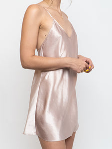 Vintage x Made in Canada x Satin Nude Dress (S-M)