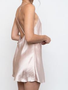 Vintage x Made in Canada x Satin Nude Dress (S-M)