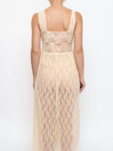 Load image into Gallery viewer, Vintage x Pale Yellow Floral Lace Dress (M, L)