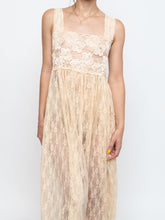 Load image into Gallery viewer, Vintage x Pale Yellow Floral Lace Dress (M, L)
