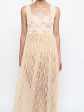 Load image into Gallery viewer, Vintage x Pale Yellow Floral Lace Dress (M, L)