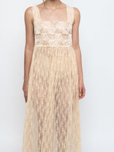 Load image into Gallery viewer, Vintage x Pale Yellow Floral Lace Dress (M, L)