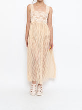 Load image into Gallery viewer, Vintage x Pale Yellow Floral Lace Dress (M, L)
