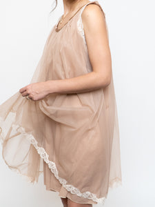 Vintage x Sheer Nude Lace Dress (XS-L)