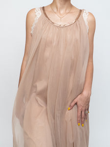 Vintage x Sheer Nude Lace Dress (XS-L)