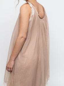 Vintage x Sheer Nude Lace Dress (XS-L)