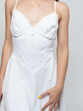 Load image into Gallery viewer, Vintage x BETSEY JOHNSON Silk Rhinestone White Dress (XS, S)
