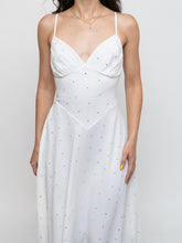 Load image into Gallery viewer, Vintage x BETSEY JOHNSON Silk Rhinestone White Dress (XS, S)