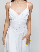 Load image into Gallery viewer, Vintage x BETSEY JOHNSON Silk Rhinestone White Dress (XS, S)