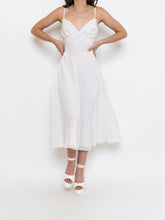 Load image into Gallery viewer, Vintage x BETSEY JOHNSON Silk Rhinestone White Dress (XS, S)