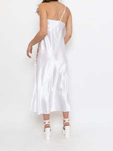 Vintage x Made in Canada x Satin White Single Strap Dress (M)