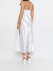 Vintage x Made in Canada x Satin White Single Strap Dress (M)
