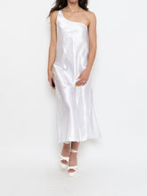 Load image into Gallery viewer, Vintage x Made in Canada x Satin White Single Strap Dress (M)