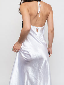 Vintage x Made in Canada x Satin White Single Strap Dress (M)