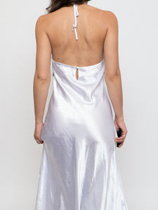 Vintage x Made in Canada x Satin White Single Strap Dress (M)