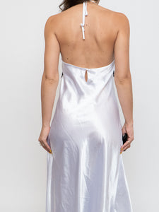 Vintage x Made in Canada x Satin White Single Strap Dress (M)