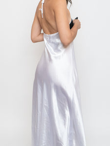 Vintage x Made in Canada x Satin White Single Strap Dress (M)
