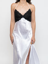 Load image into Gallery viewer, Vintage x Satin White &amp; Black Lace Dress (S, M)