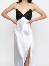 Load image into Gallery viewer, Vintage x Satin White &amp; Black Lace Dress (S, M)
