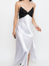Load image into Gallery viewer, Vintage x Satin White &amp; Black Lace Dress (S, M)