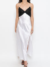 Load image into Gallery viewer, Vintage x Satin White &amp; Black Lace Dress (S, M)