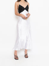 Load image into Gallery viewer, Vintage x Satin White &amp; Black Lace Dress (S, M)