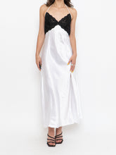 Load image into Gallery viewer, Vintage x Satin White &amp; Black Lace Dress (S, M)