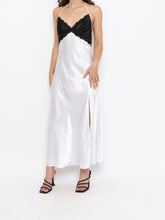 Load image into Gallery viewer, Vintage x Satin White &amp; Black Lace Dress (S, M)