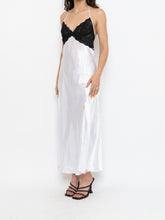 Load image into Gallery viewer, Vintage x Satin White &amp; Black Lace Dress (S, M)