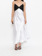 Load image into Gallery viewer, Vintage x Satin White &amp; Black Lace Dress (S, M)