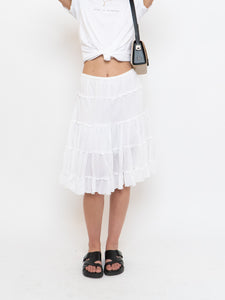 Vintage x White Pleated Midi Skirt (XS-M)