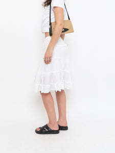Vintage x White Pleated Midi Skirt (XS-M)
