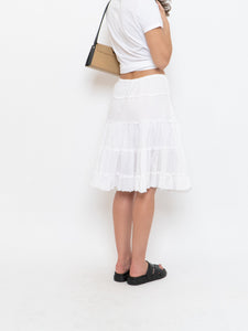 Vintage x White Pleated Midi Skirt (XS-M)