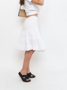 Vintage x White Pleated Midi Skirt (XS-M)