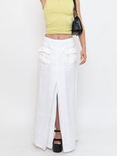 Load image into Gallery viewer, Vintage x Made in Canada x White Soft Linen Maxi Skirt (S, M)